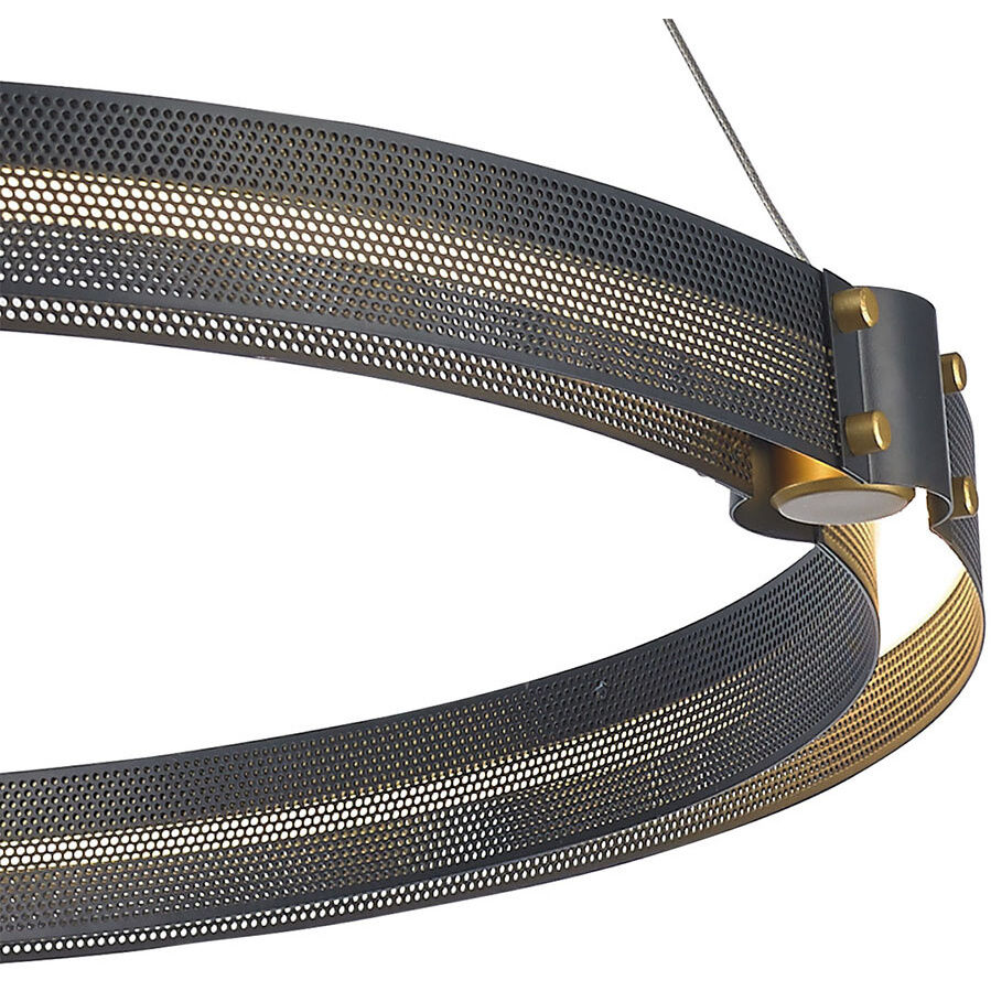 Admiral LED 61.75 inch Gold and Black Chandelier Ceiling Light