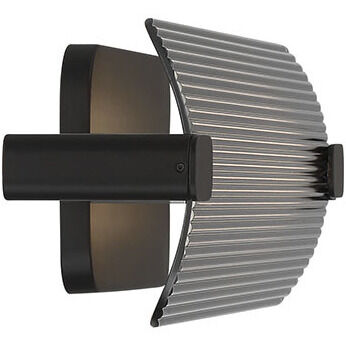 Neoness LED 24.5 inch Matte Black Outdoor Wall Sconce in Smoke