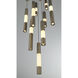 Ronda LED 20 inch Weathered Brass Multi Drop Chandelier Ceiling Light
