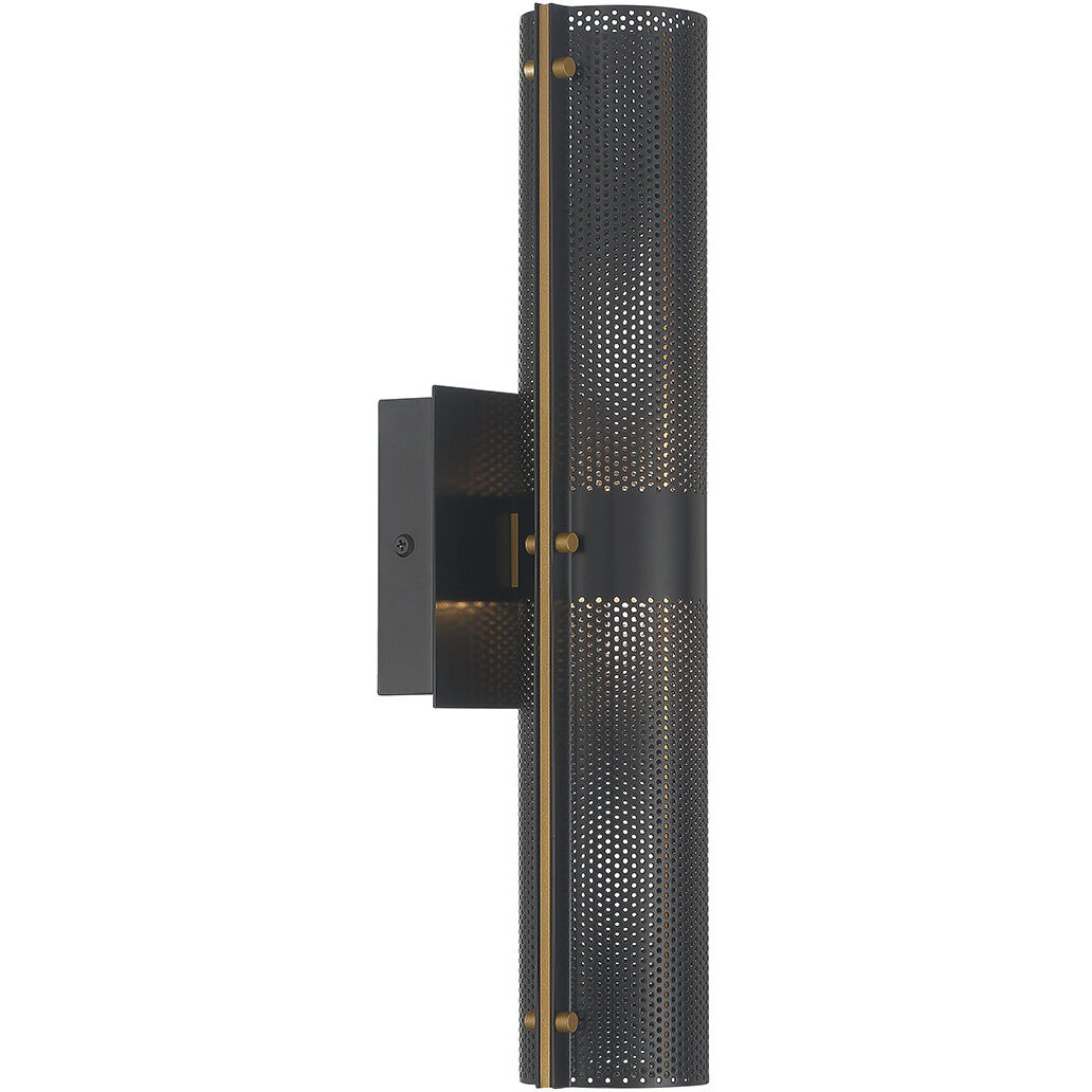 Westcliffe LED 17 inch Gold and Black Outdoor Wall Sconce