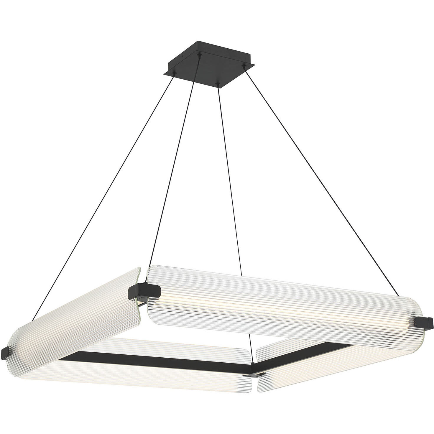 Neoness LED 34.25 inch Matte Black Chandelier Ceiling Light in Clear