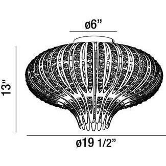 Monica 6 Light 20 inch Chrome Flush Mount Ceiling Light