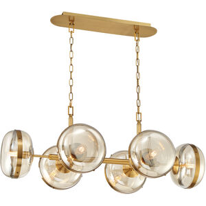 Nottingham 6 Light 21.75 inch Brass Chandelier Ceiling Light