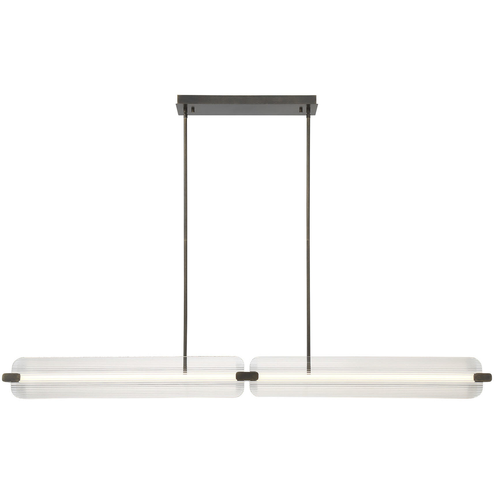 Neoness LED 67 inch Weathered Brass Linear Chandelier Ceiling Light in Clear