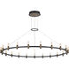 Albany LED 59.5 inch Brass and Black Chandelier Ceiling Light