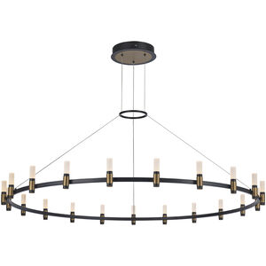 Albany LED 59.5 inch Brass and Black Chandelier Ceiling Light