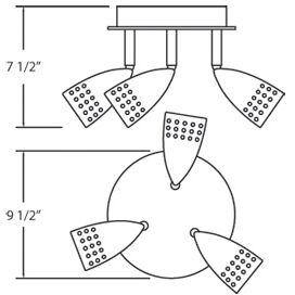 Mya 3 Light 120V Satin Nickel Track Ceiling Light 