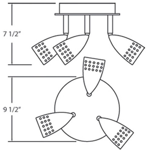 Mya 3 Light 120V Satin Nickel Track Ceiling Light