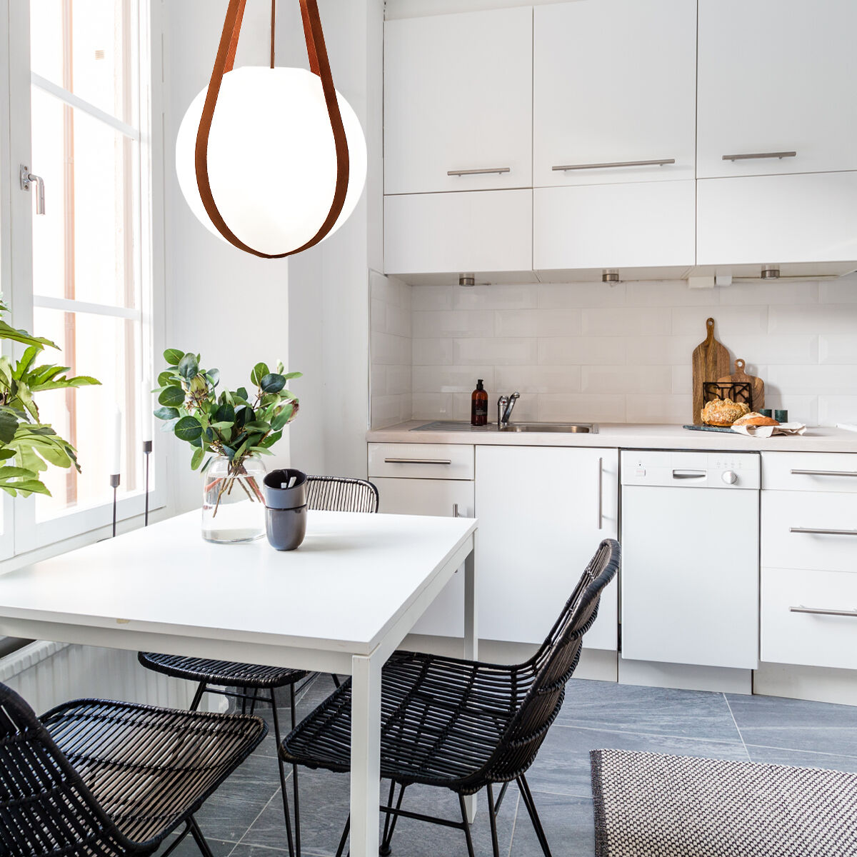 Rosemount 1 Light 12.25 inch Chrome Pendant Ceiling Light in White