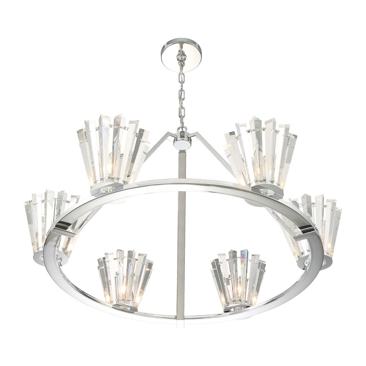 Ricca 6 Light 37.75 inch Chrome Chandelier Ceiling Light