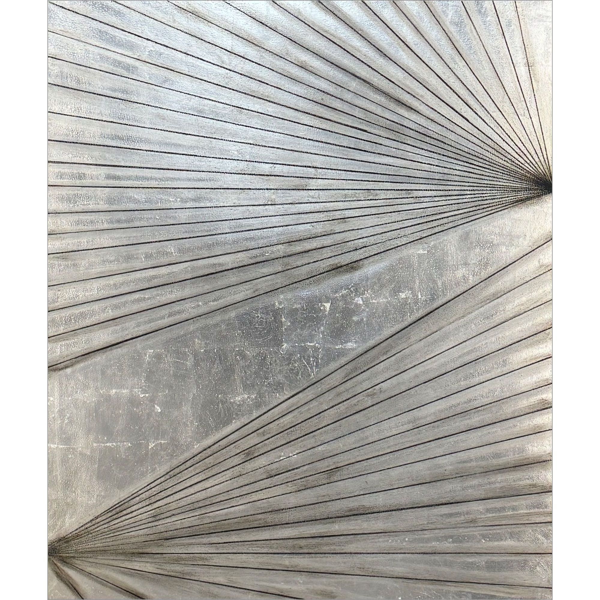 Enigma in Silver Beige and Black and Brown and Metallic Wall Sculpture, The Studio