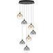Iissa 7 Light 21 inch Black Chandelier Ceiling Light in Mixed