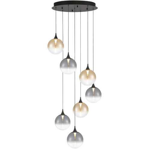 Iissa 7 Light 21 inch Black Chandelier Ceiling Light in Mixed
