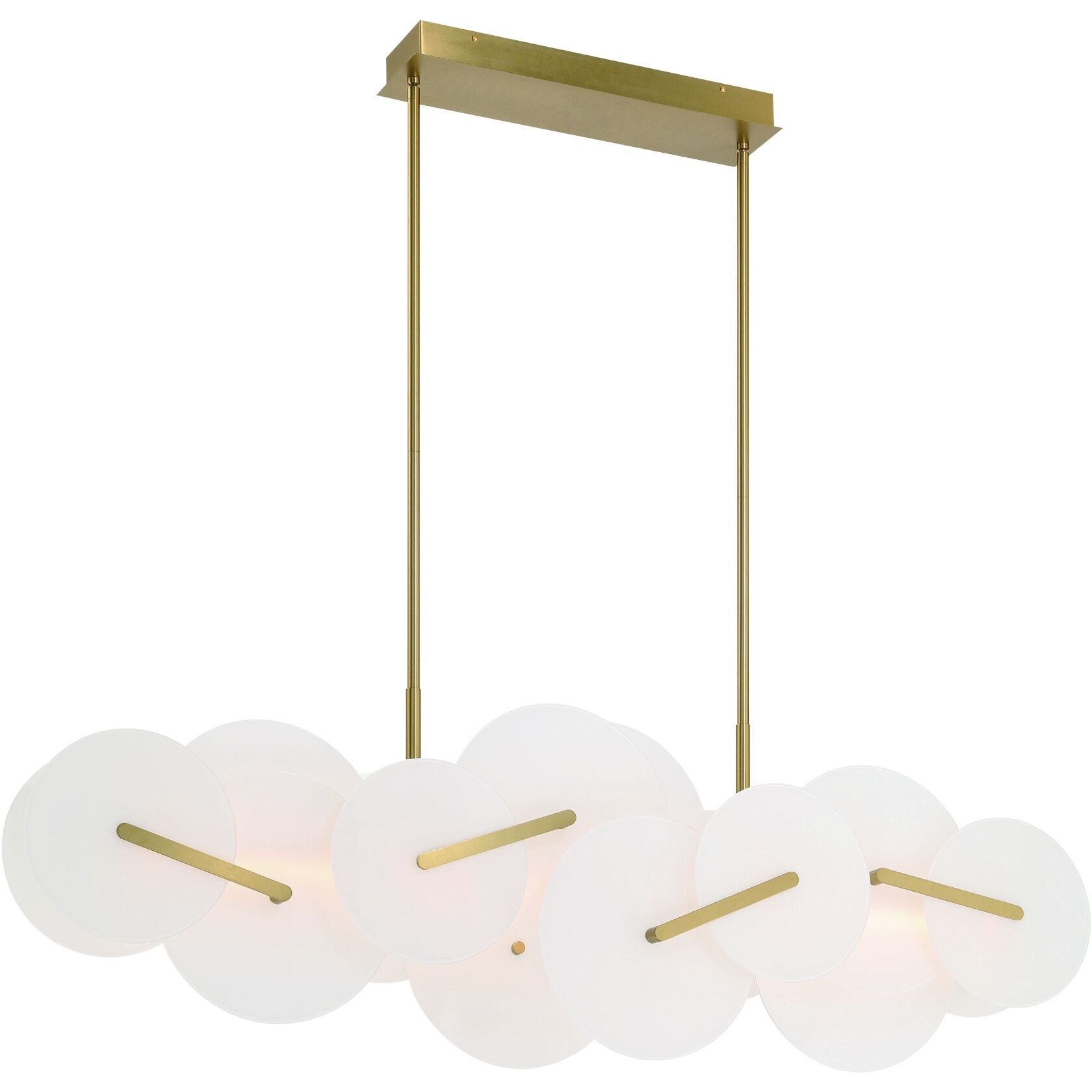 Nuvola Linear Chandelier Ceiling Light in Gold