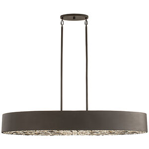 Azores 6 Light 48 inch Black Cashmere Linear Chandelier Ceiling Light