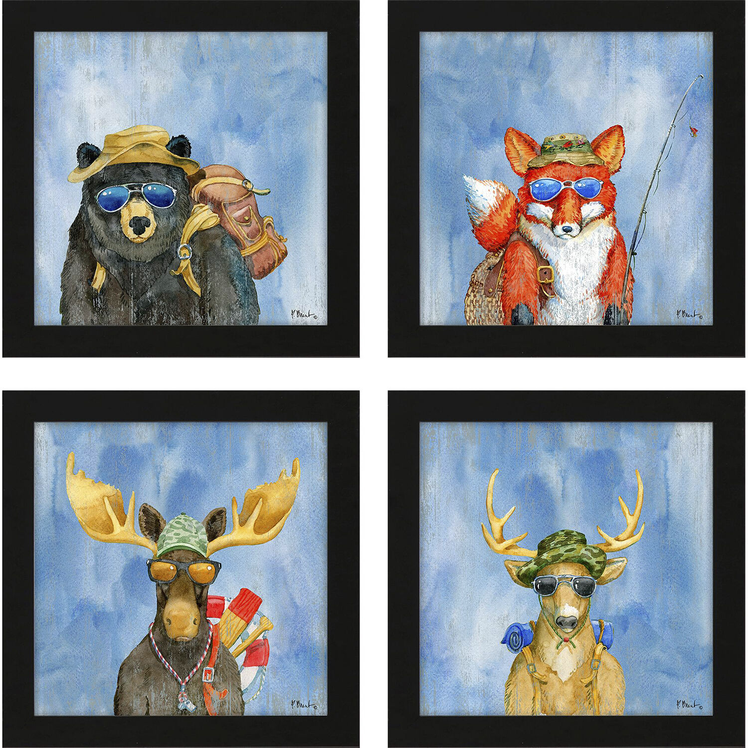 Animals 9 X 9 inch Non-Glass Framed Art, Propac
