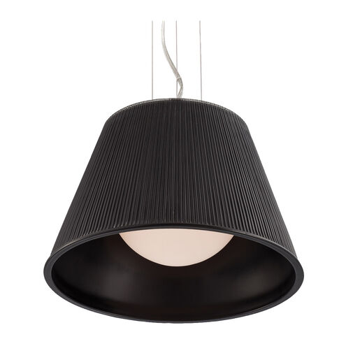Ribo 1 Light 13 inch Chrome Pendant Ceiling Light in Black, Small