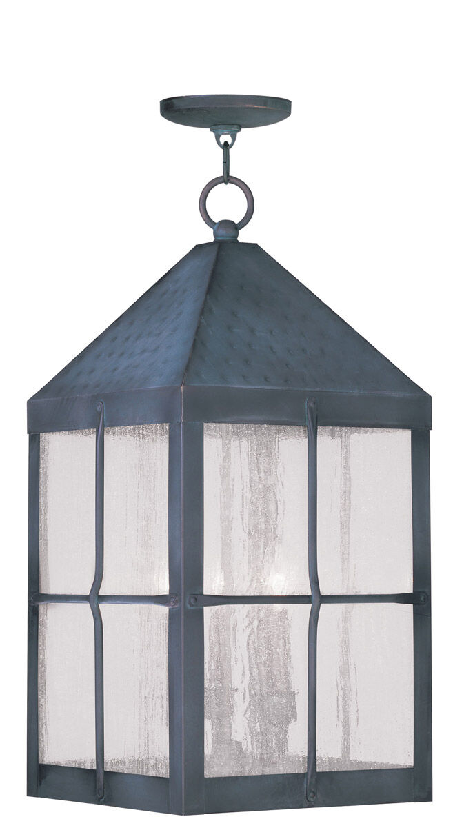 Livex Lighting Brighton 4 Light Outdoor Hanging Lantern in Hammered Charcoal 2687-61