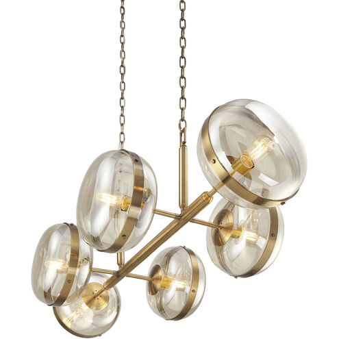Nottingham 6 Light 21.75 inch Brass Chandelier Ceiling Light