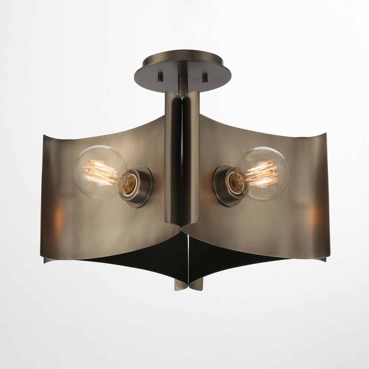 Metallo 4 Light 17 inch Bronze Semi Flush Mount Ceiling Light
