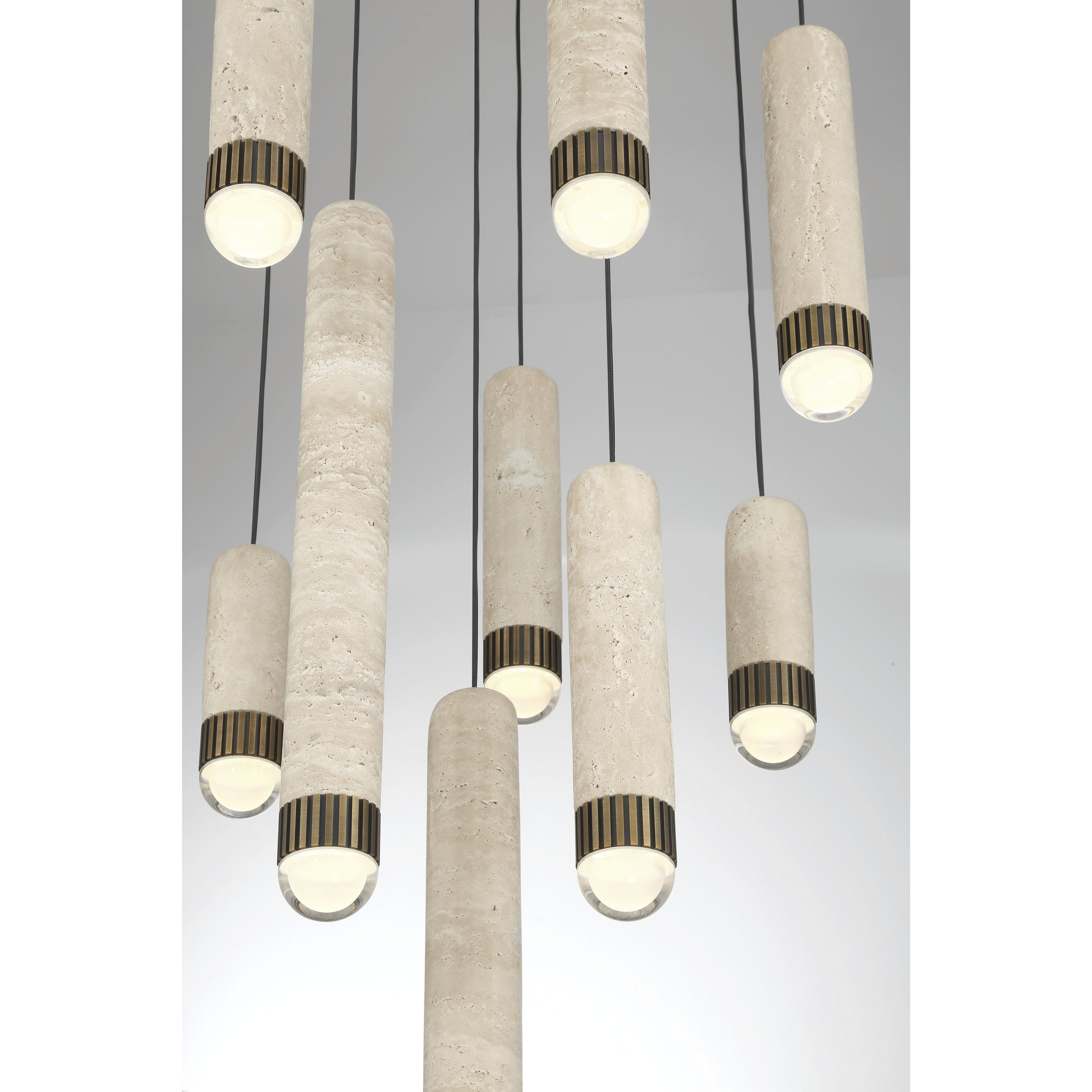 Cambre LED 22 inch Antique Brass Multi Drop Chandelier Ceiling Light