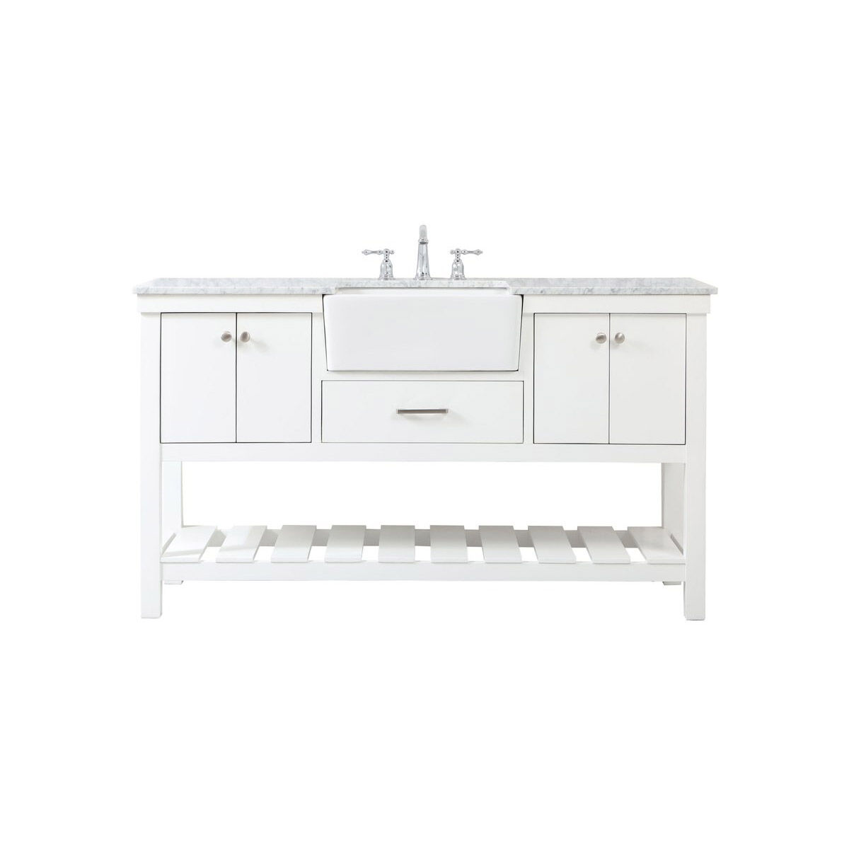 Clement 60 X 22 X 34.13 inch White Bathroom Vanity Cabinet