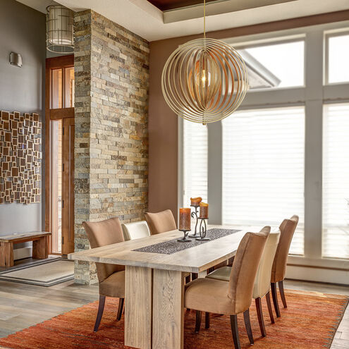 Abruzzo 1 Light 19.25 inch Wood Pendant Ceiling Light