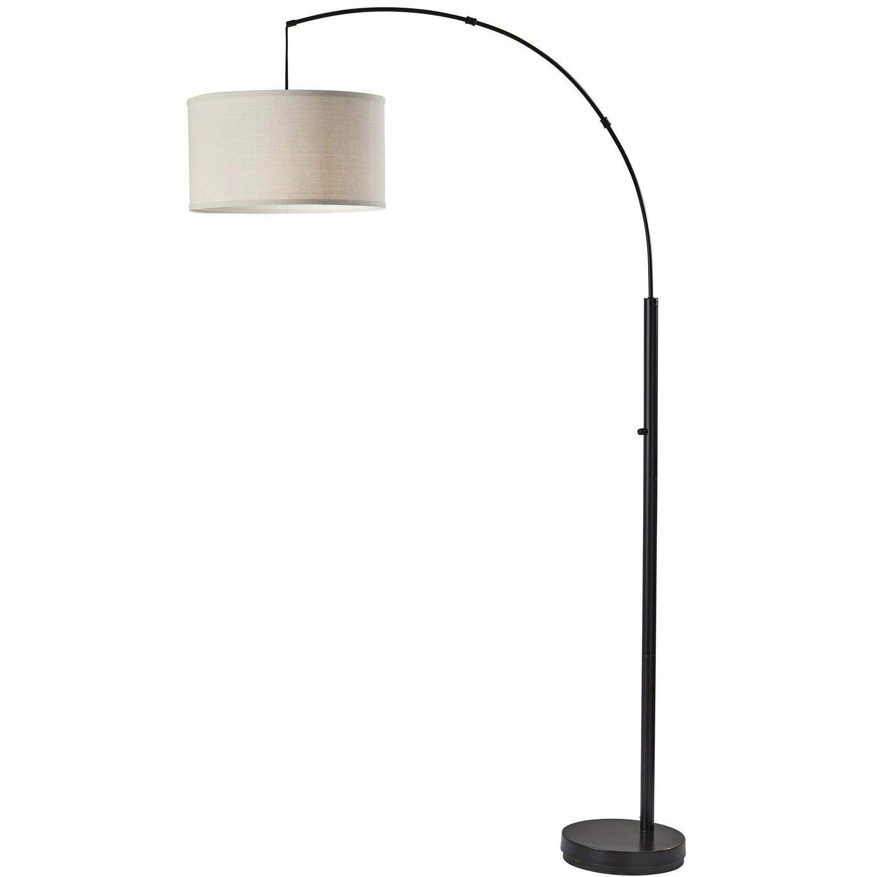 Rockwell 74 inch 100.00 watt Black Arc Floor Lamp Portable Light, Simplee Adesso