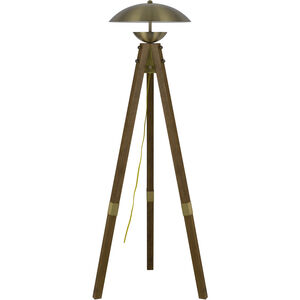 Lakeland 55 inch 18.00 watt Antique Brass and Wood Floor Lamp Portable Light