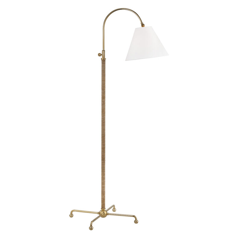 Curves No.1 62.25 inch 75 watt Aged Brass Floor Lamp Portable Light