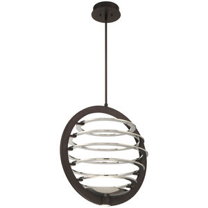 Ombra LED 19 inch Dark Bronze and Polished Nickel Chandelier Ceiling Light