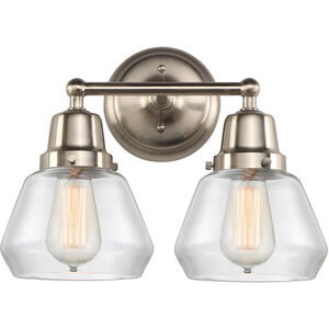 Aditi Fulton 2 Light 14.75 inch Brushed Satin Nickel Bath Vanity Light Wall Light, Aditi