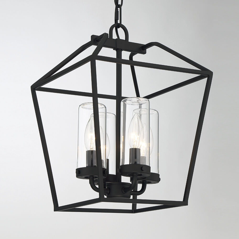 Bastille 4 Light 11 inch Satin Black Outdoor Pendant