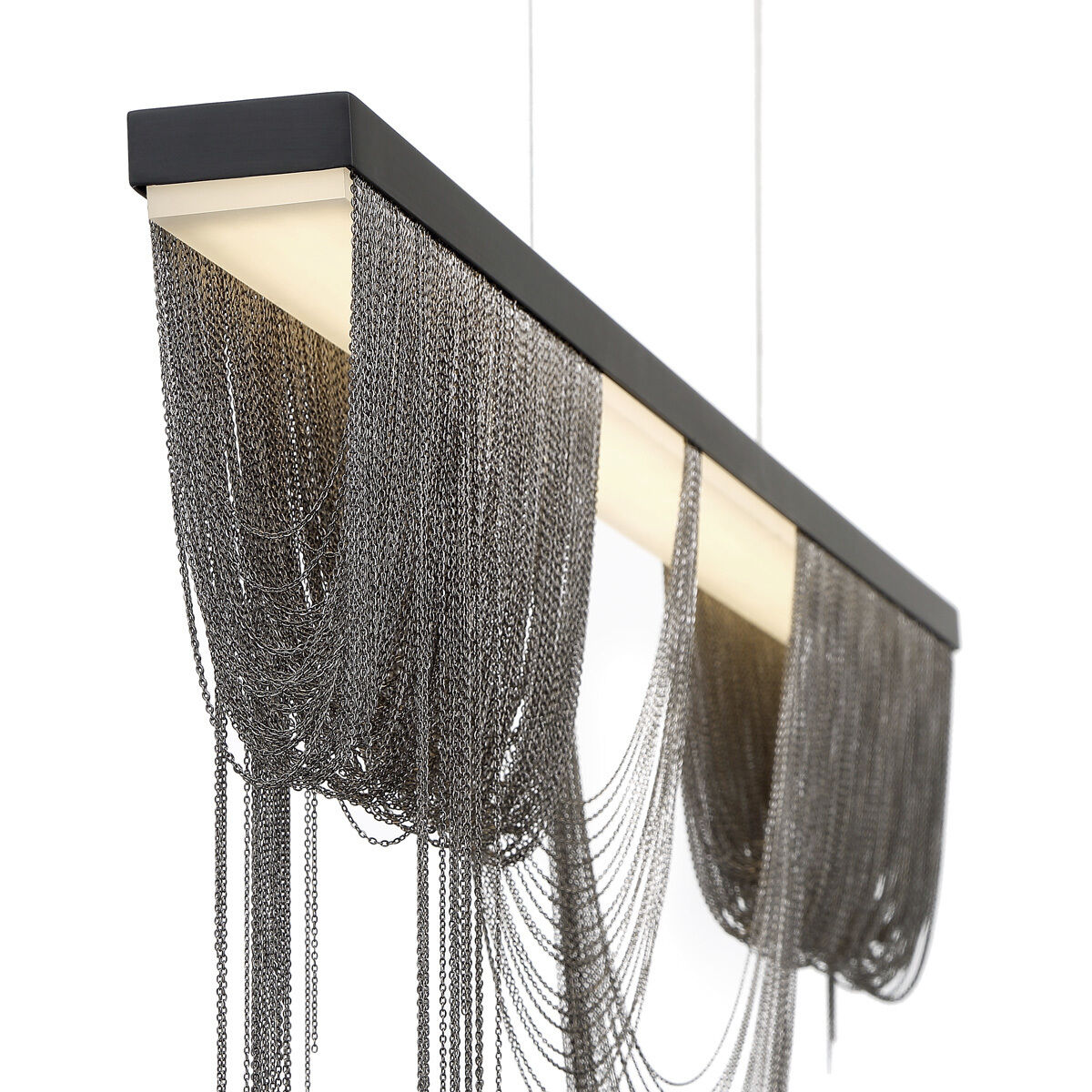Tenda Linear Chandelier Ceiling Light in Black