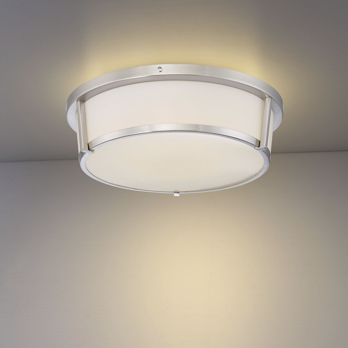 Java LED 14 inch Satin Nickel Flush Mount Ceiling Light