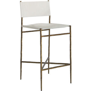 Landon 43 inch Antique Aged Brass / Natural Ivory Hide Bar Counter Stool