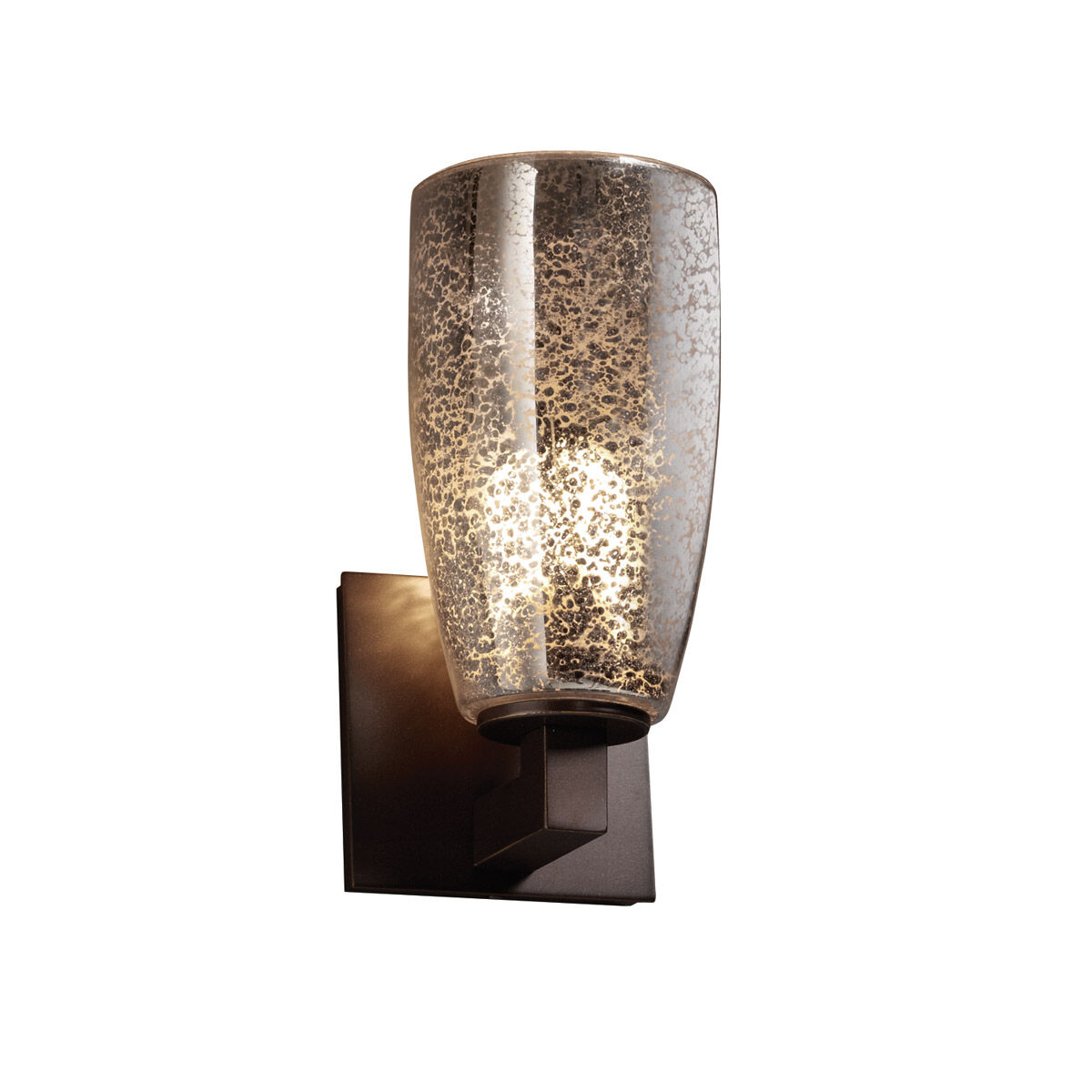 Fusion 1 Light 5 inch Dark Bronze Wall Sconce Wall Light in Mercury Glass, Tall Tapered Cylinder, Incandescent