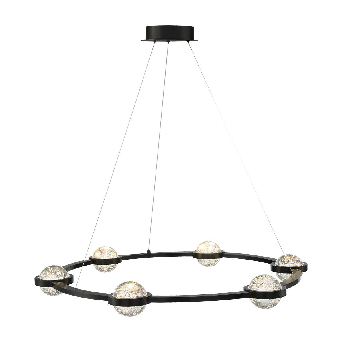 Circolo LED 35.5 inch Black Chandelier Ceiling Light
