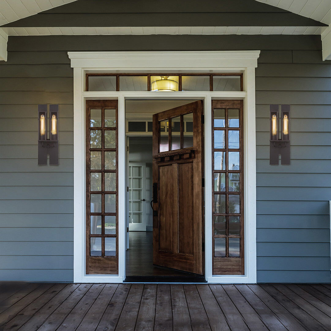 Muller 2 Light 19 inch Bronze Outdoor Wall Mount