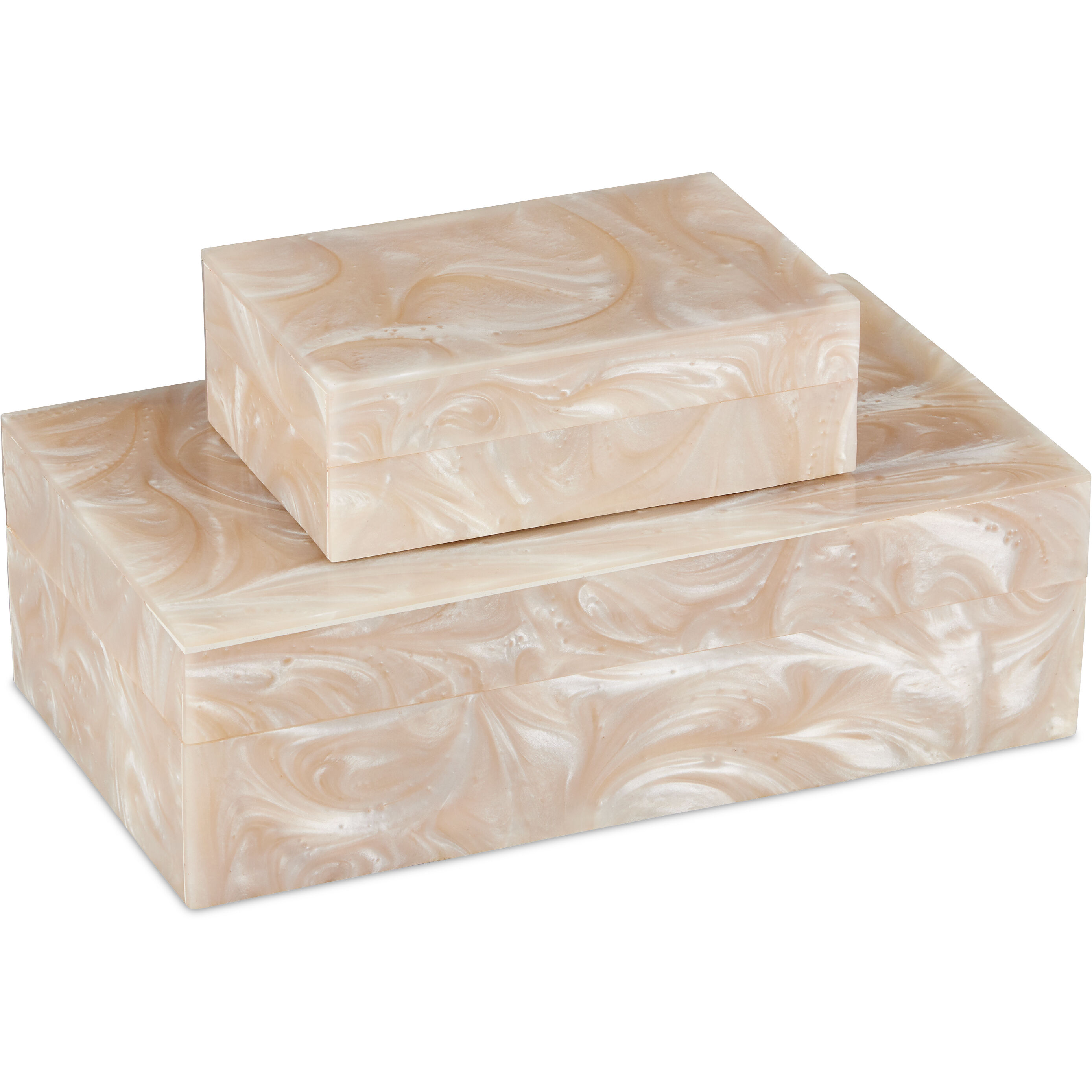 Perlas 10.5 inch Ivory/Natural Boxes, Set of 2