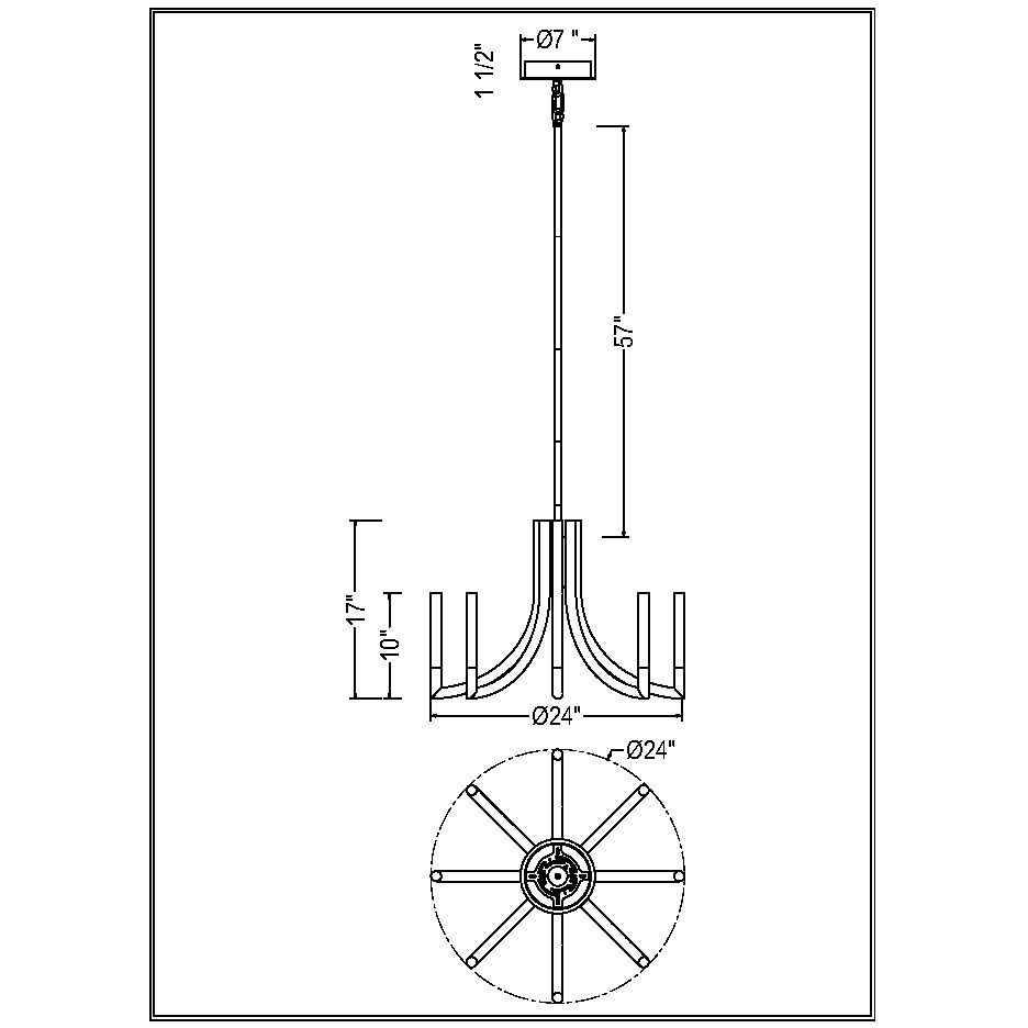 Olette 8 Light 24 inch Gold Chandelier Ceiling Light