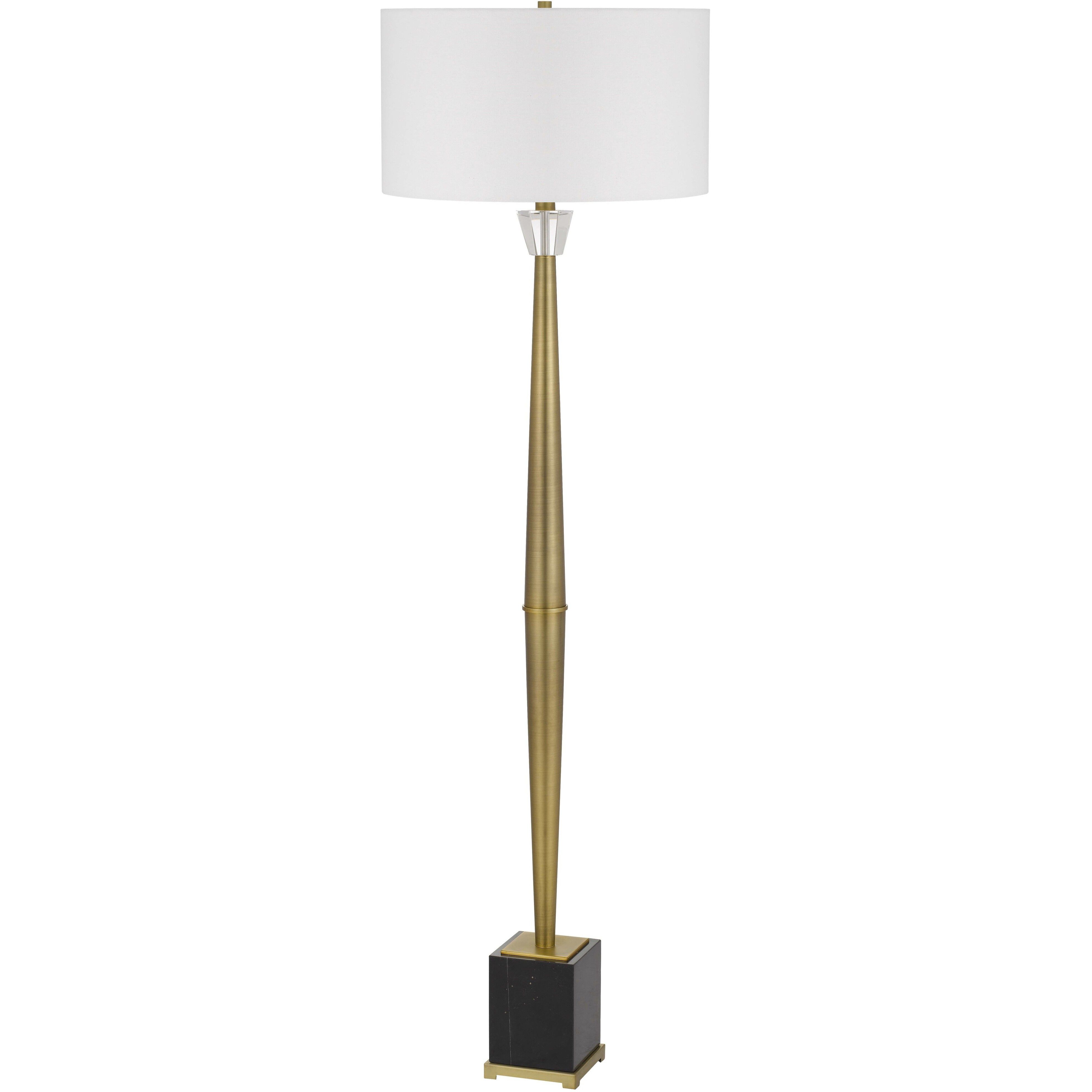 Salford 61.5 inch 150.00 watt Antique Brass and Marble Floor Lamp Portable Light