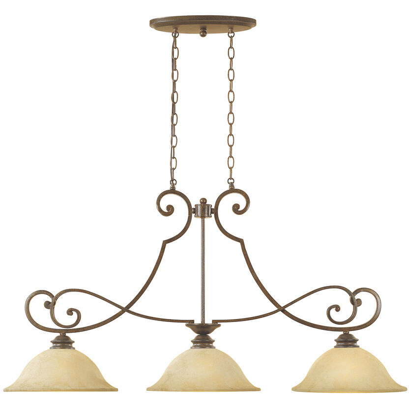 Mendocino 3 Light 45 inch Forged Sienna Island Pendant Ceiling Light