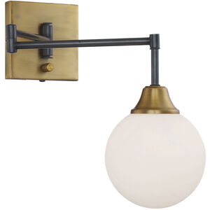 Mid-Century Modern 6 inch 60.00 watt Oiled Rubbed Bronze with Natural Brass Adjustable Wall Sconce Wall Light