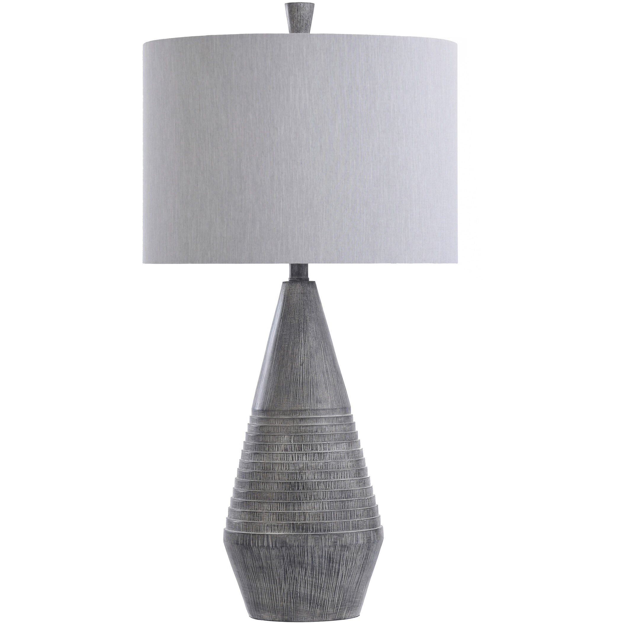Tipton Farmhouse 31 inch 150.00 watt Faux Wood Poly Resin Gray Finished Lamp Body/ Base Table Lamp Portable Light