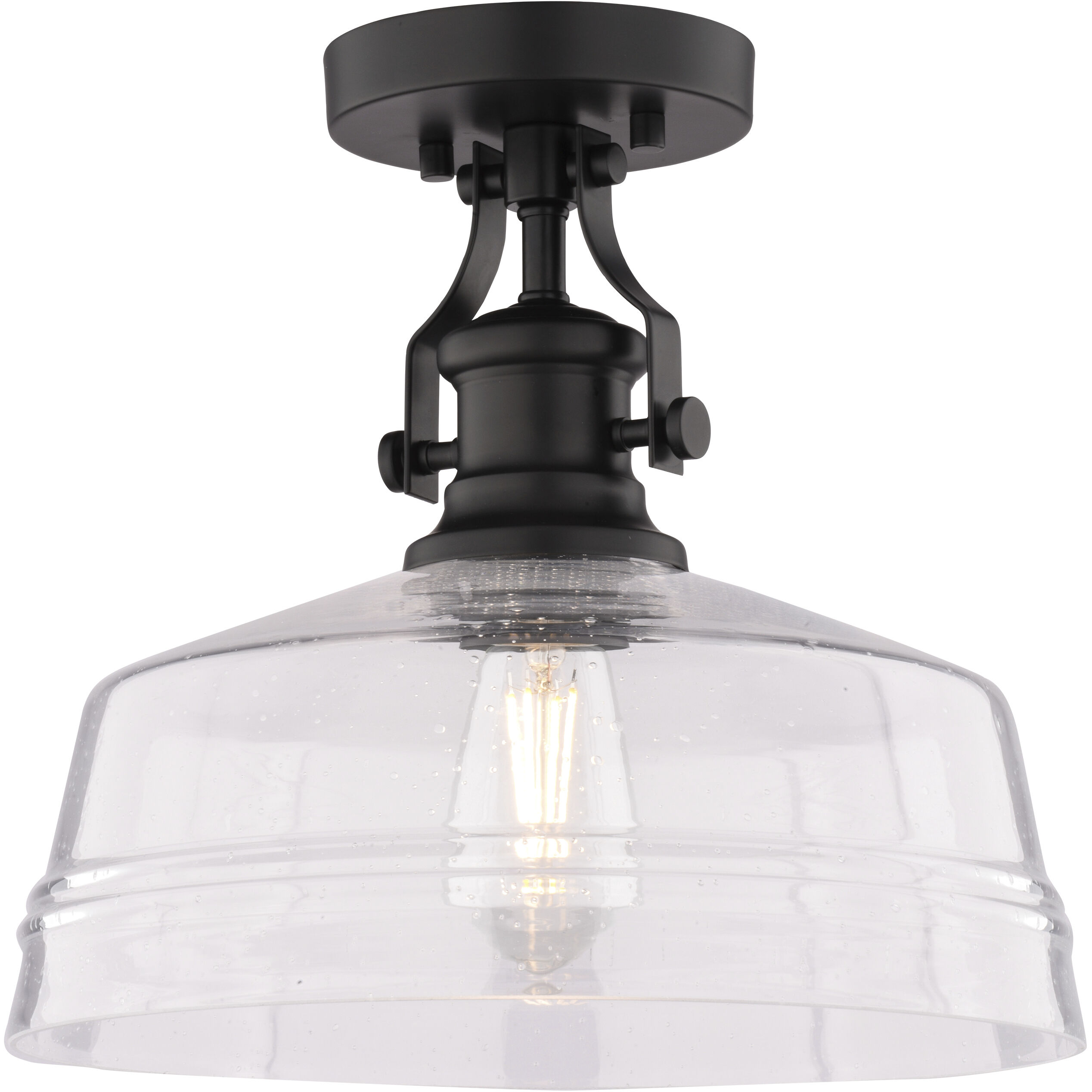 Beloit 1 Light 12 inch Matte Black Semi-Flush Mount Ceiling Light