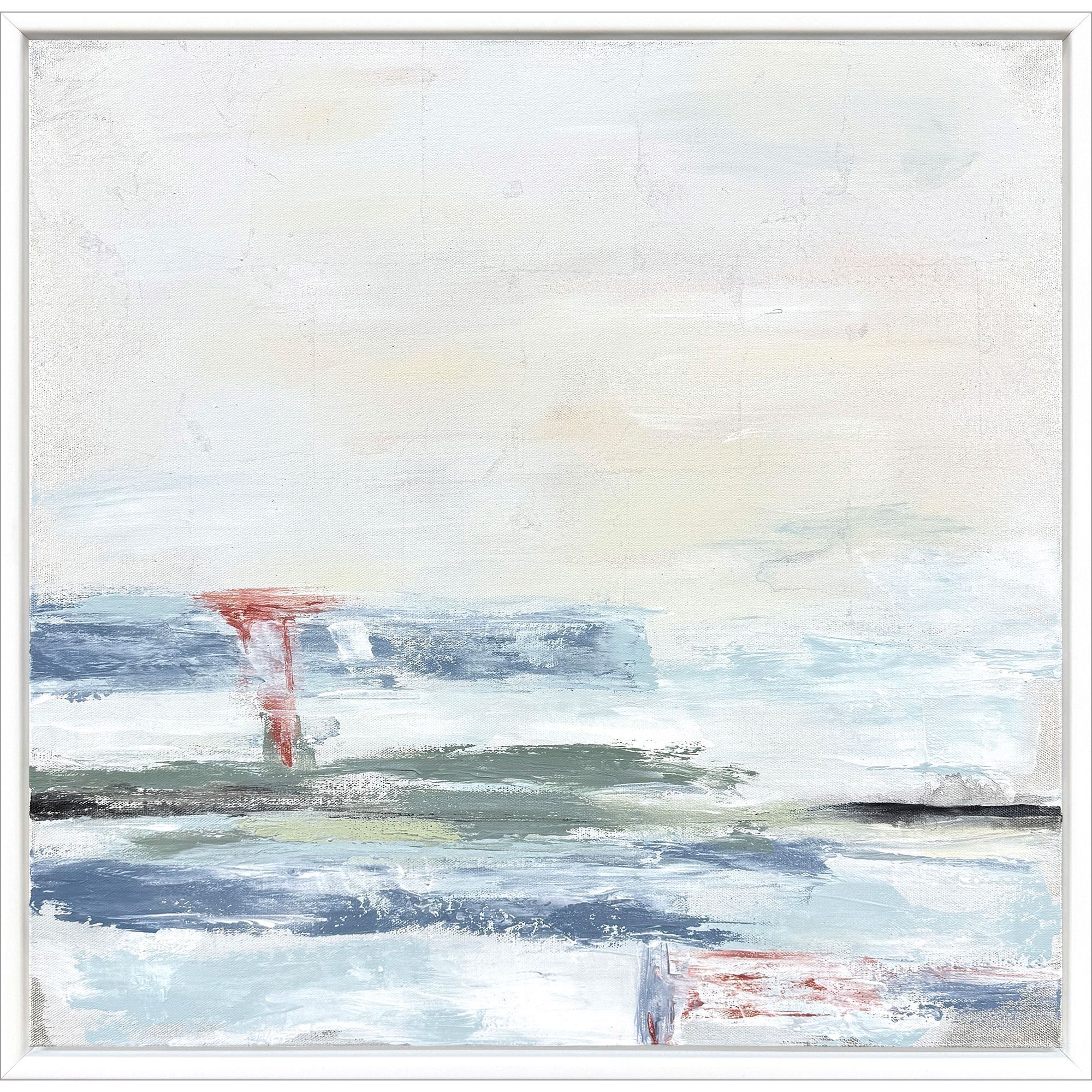 Calm Waters Blue and Green and Metallic and White Canvas, The Studio