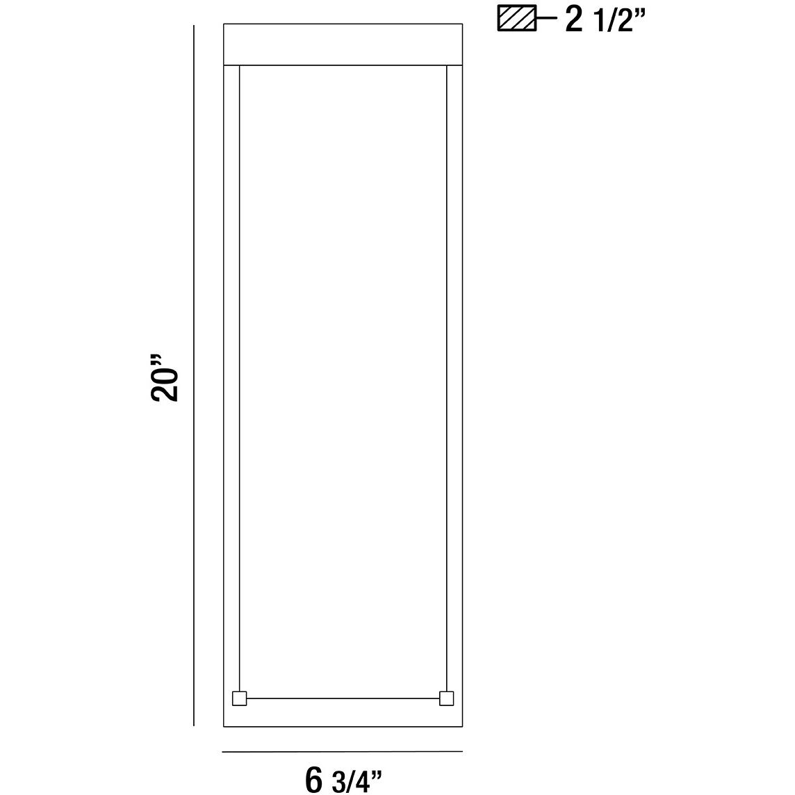 Kabo LED 20 inch Black Outdoor Wall Sconce, Large