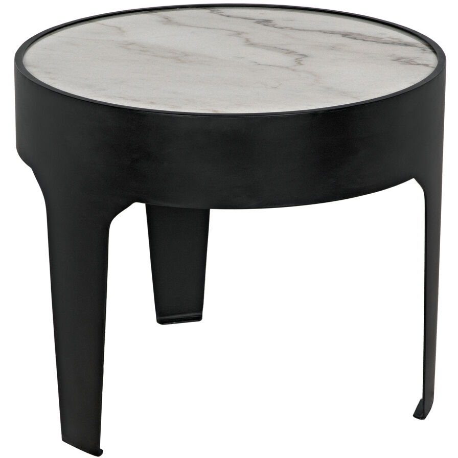Cylinder 24 X 24 inch Matte Black Side Table, Large