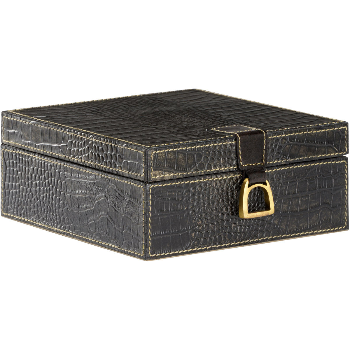 Wildwood 8 inch Black Crocodile Box